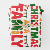 Eerste kerstfeest als gezin van 3 grappige bijpass inpakpapier vel (In situ)