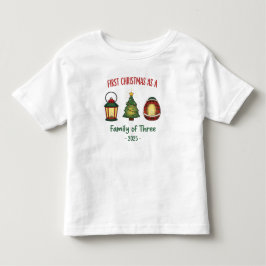 "Eerste kerstfeest als gezin van drie 2025 Sieraad Kinder Shirts