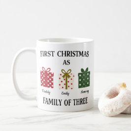 Eerste kerstfeest als gezin van drie cadeau koffiemok