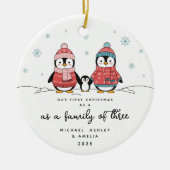 Eerste kerstfeest als gezin van drie ornament (Voorkant)