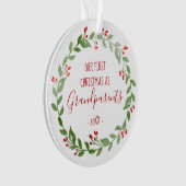 Eerste kerstfeest als grootouders aangepaste babyf ornament (voorkant)