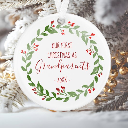 Eerste kerstfeest als grootouders aangepaste babyf ornament