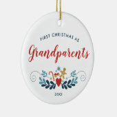 Eerste kerstfeest als grootouders Gepersonaliseerd Keramisch Ornament (Rechts)