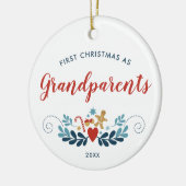 Eerste kerstfeest als grootouders Gepersonaliseerd Keramisch Ornament (Links)