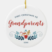 Eerste kerstfeest als grootouders Gepersonaliseerd Keramisch Ornament (Achterkant)