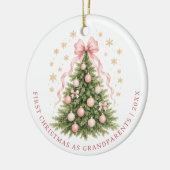 Eerste kerstfeest als grootouders keramisch ornament (Links)