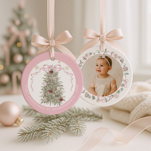 Eerste kerstfeest als grootouders keramisch ornament