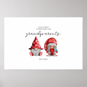 Eerste kerstfeest als grootouders kerstfamilie poster