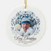 Eerste kerstfeest als grootouders uitsnede 2-foto keramisch ornament (Voorkant)