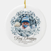 Eerste kerstfeest als grootouders uitsnede 2-foto keramisch ornament (Achterkant)
