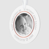Eerste kerstfeest als mama en papa moderne foto ornament (voorkant)