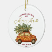 Eerste kerstfeest als meneer en mevrouw keramisch ornament (Links)