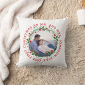 Eerste kerstfeest als meneer en mevrouw rode krans kussen (Deken)