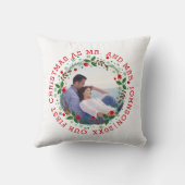 Eerste kerstfeest als meneer en mevrouw rode krans kussen (Achterkant)