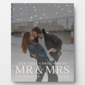 Eerste kerstfeest als meneer en mevrouw Romantisch Fotoplaat (Voorkant)