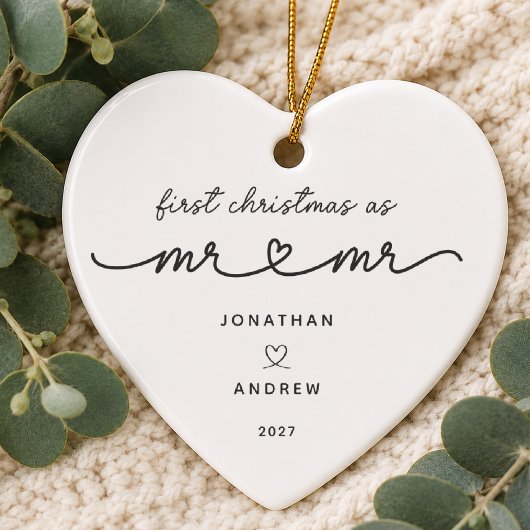 Eerste kerstfeest als meneer & meneer Ornament
