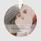 Eerste kerstfeest als meneer & mevrouw 2 foto ornament (voorkant)