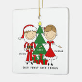Eerste kerstfeest als meneer & mevrouw keramische keramisch ornament (Links)