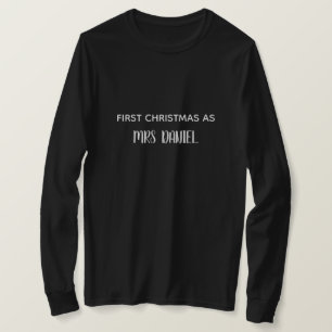Eerste kerstfeest als mevrouw Custom Naam T-shirt