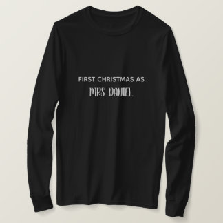 Eerste kerstfeest als mevrouw Custom Naam T-shirt