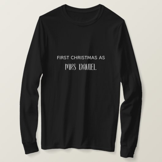 Eerste kerstfeest als mevrouw Custom Naam T-shirt (Design voorkant)