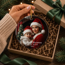 Eerste kerstfeest als moeder foto-ornament