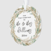 Eerste Kerstfeest als Mr. en mevrouw 1ste Pas getr Ornament (voorkant)