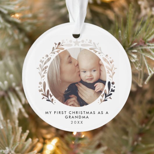 Eerste kerstfeest als oma foto ornament (Boom)