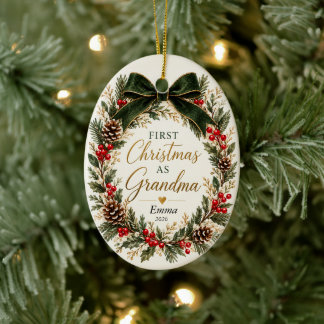 Eerste kerstfeest als oma-ornament | Gepersonalise Keramisch Ornament