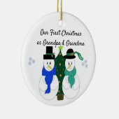 Eerste kerstfeest als opa en oma keramisch ornament (Rechts)