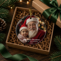 Eerste kerstfeest als opa foto-ornament