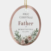 Eerste kerstfeest als vader foto-aandenken keramisch ornament (Rechts)