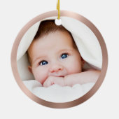 Eerste kerstfeest als vader foto-aandenken keramisch ornament (Achterkant)