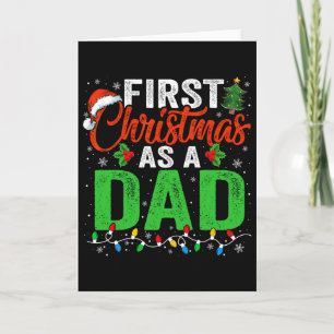 Eerste kerstfeest als vader Xmas-lichten Nieuwe va Kaart