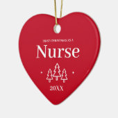 Eerste kerstfeest als verpleegster Rood Keramisch Ornament (Links)