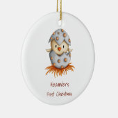 Eerste kerstfeest Baby Bird Aangepast Keramisch Ornament (Rechts)