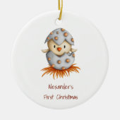 Eerste kerstfeest Baby Bird Aangepast Keramisch Ornament (Voorkant)
