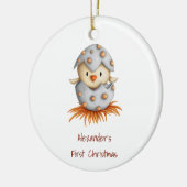 Eerste kerstfeest Baby Bird Aangepast Keramisch Ornament (Links)