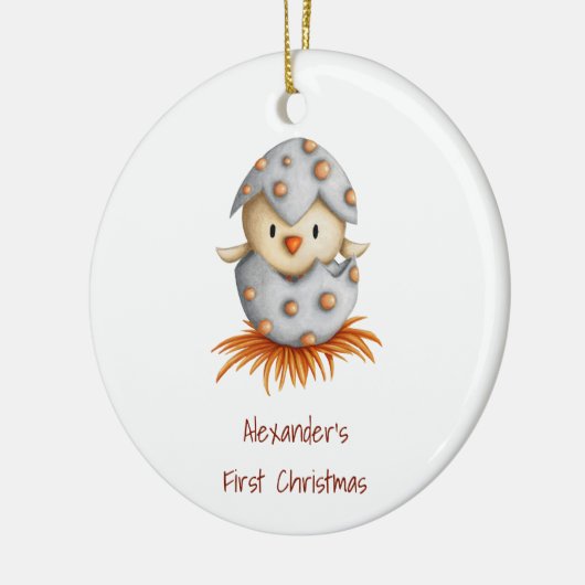 Eerste kerstfeest Baby Bird Aangepast Keramisch Ornament (Links)
