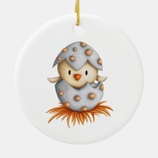 Eerste kerstfeest Baby Bird Aangepast Keramisch Ornament (Achterkant)