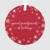 Eerste kerstfeest Baby Foto Snowflakes Grootouders Ornament (achterkant)