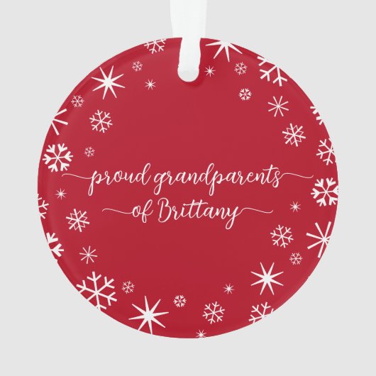 Eerste kerstfeest Baby Foto Snowflakes Grootouders Ornament (achterkant)