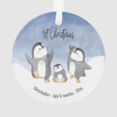 Eerste kerstfeest Baby Penguin Monogrammed Ornament (achterkant)