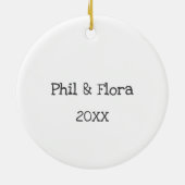 Eerste Kerstfeest Beer & Bunny Custom Name Keramisch Ornament (Achterkant)
