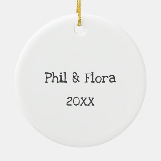 Eerste Kerstfeest Beer & Bunny Custom Name Keramisch Ornament (Achterkant)