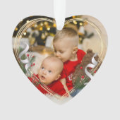 Eerste kerstfeest Big Brother Love Gold Lijst Foto Ornament (voorkant)