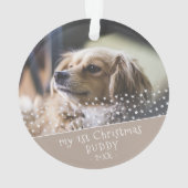 Eerste kerstfeest Dog Pet Photo Keepomwille Orname Ornament (achterkant)