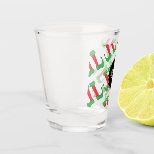 Eerste kerstfeest Eind Monogram Aangepast aangepas Shot Glas (Links)