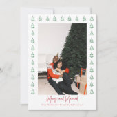 Eerste kerstfeest en gehuwde Passen getrouwd Foto Feestdagenkaart (Voorkant)