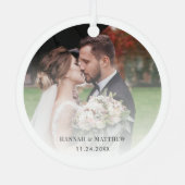 Eerste kerstfeest Eucalyptus Weddag Foto Metalen Ornament (Achterkant)